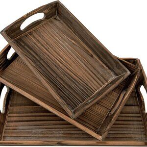 NIB 3 wood trays